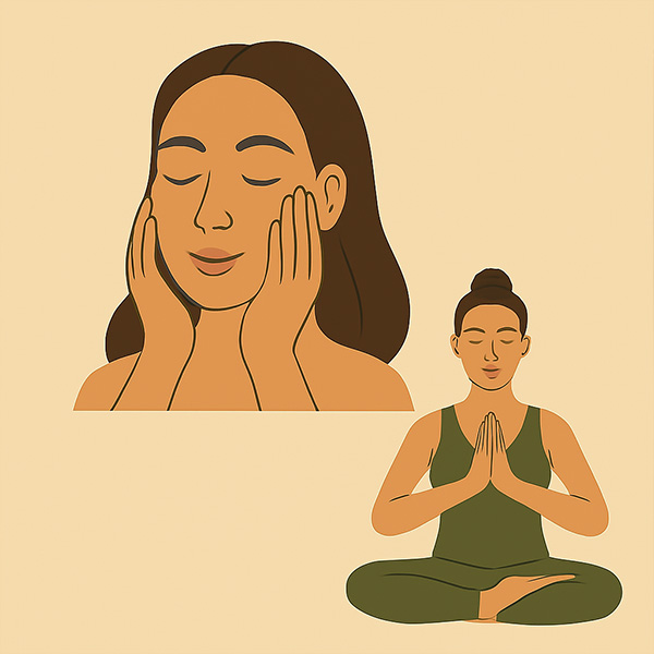 Masaż twarzy i joga na zmarszczki